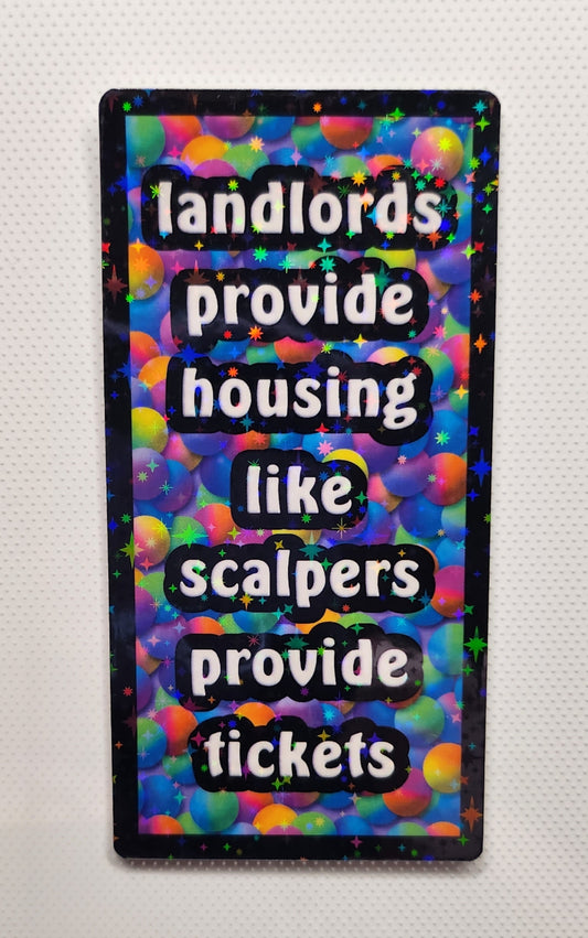 Landlords like scalpers sticker - Sparkle Starbase