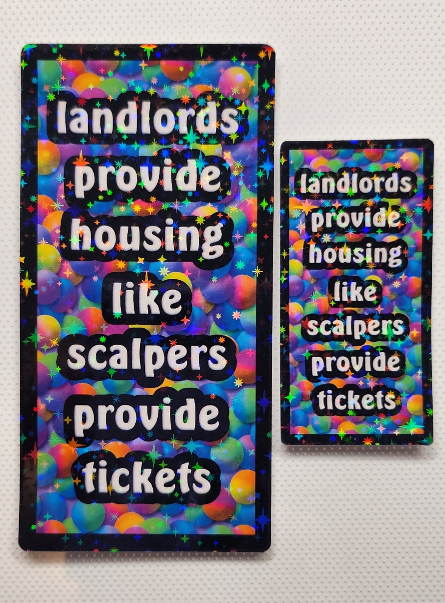 Landlords like scalpers sticker - Sparkle Starbase