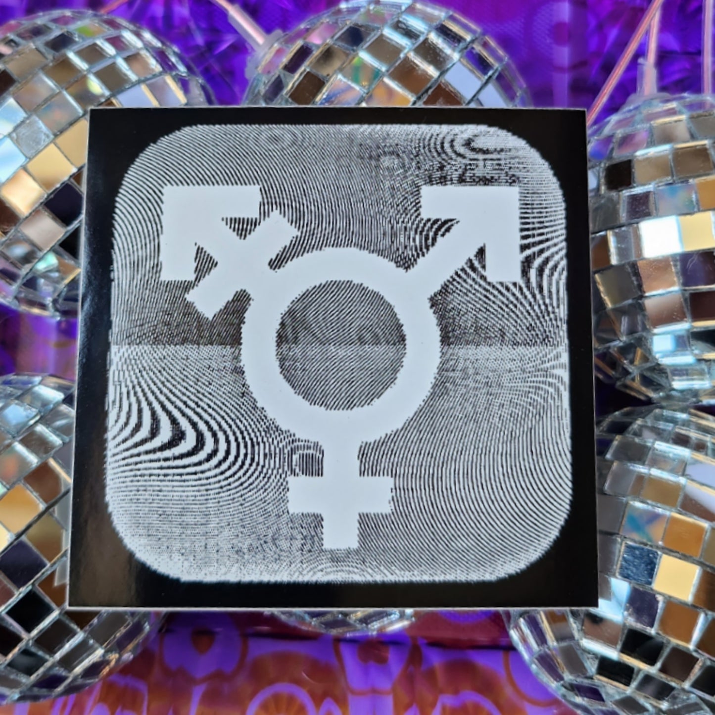 Trans Symbol Glitch Sticker - Sparkle Starbase